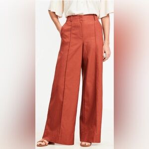 NWT Loft Ann Taylor Burnt Orange Wide Leg Trousers Pants L
